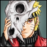 Naruto con scheletro del Kyuubi
